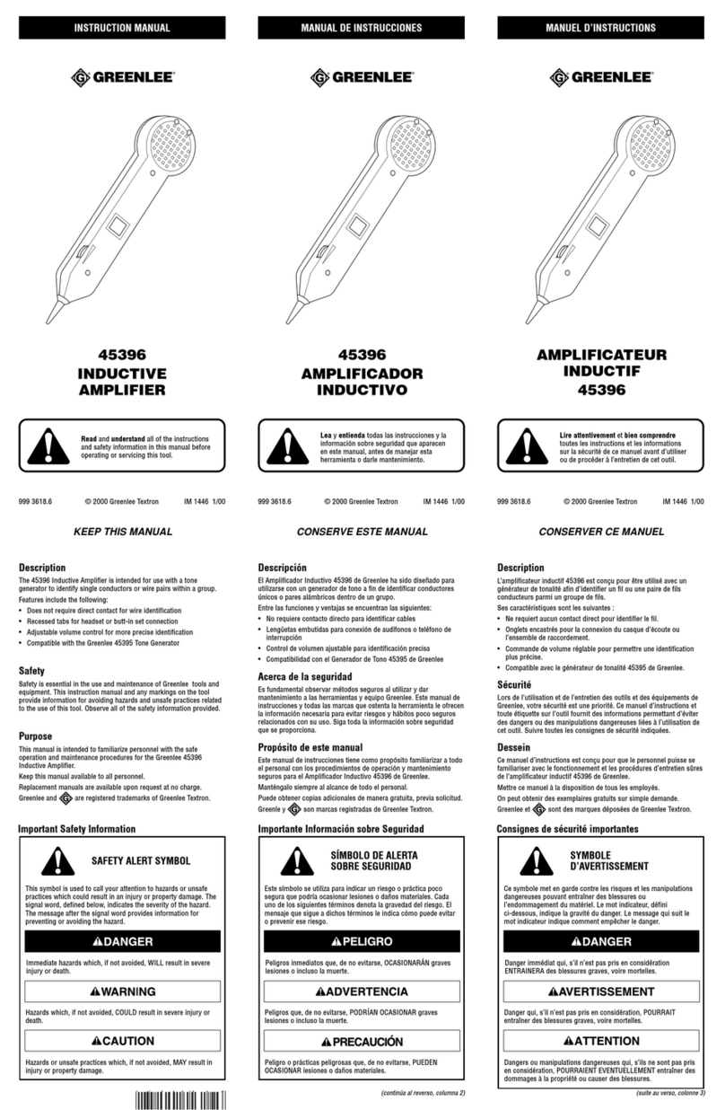 Greenlee 45396 instruction manual