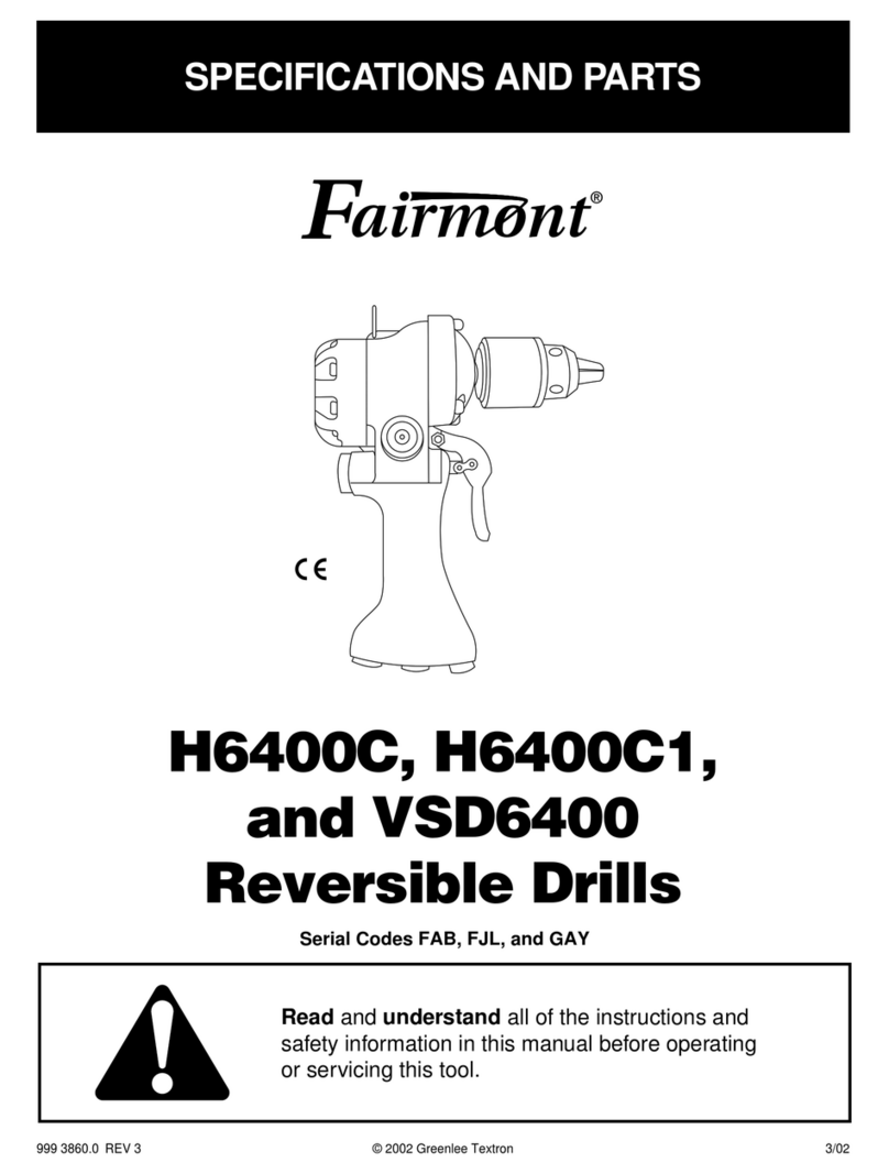 Greenlee Fairmont H6400C Specifications and parts list Greenlee Fairmont H6400C Specifications and parts list