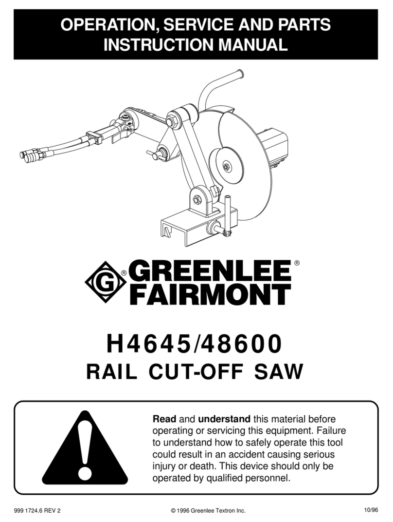 Greenlee Fairmont H4645 Operation, service and parts manual