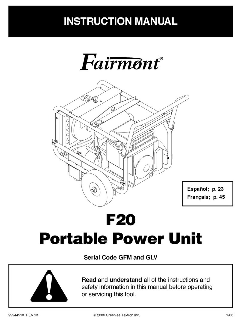 Greenlee Fairmont F20 instruction manual