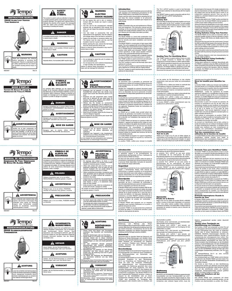 Textron Tempo PE620 User manual
