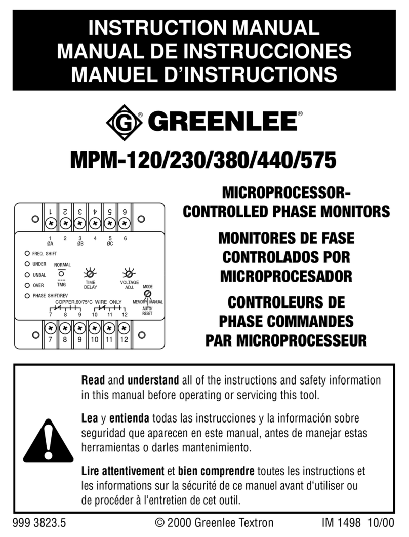 Greenlee MPM-120 instruction manual Greenlee MPM-120 instruction manual