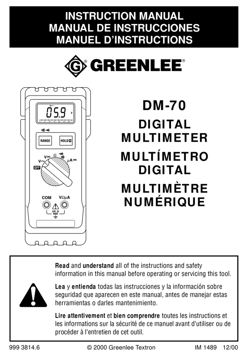 Greenlee DM-70 instruction manual