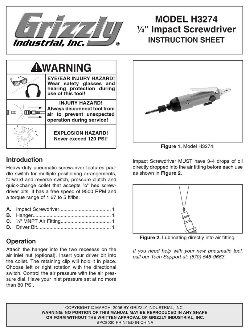 Grizzly H3274 instruction sheet