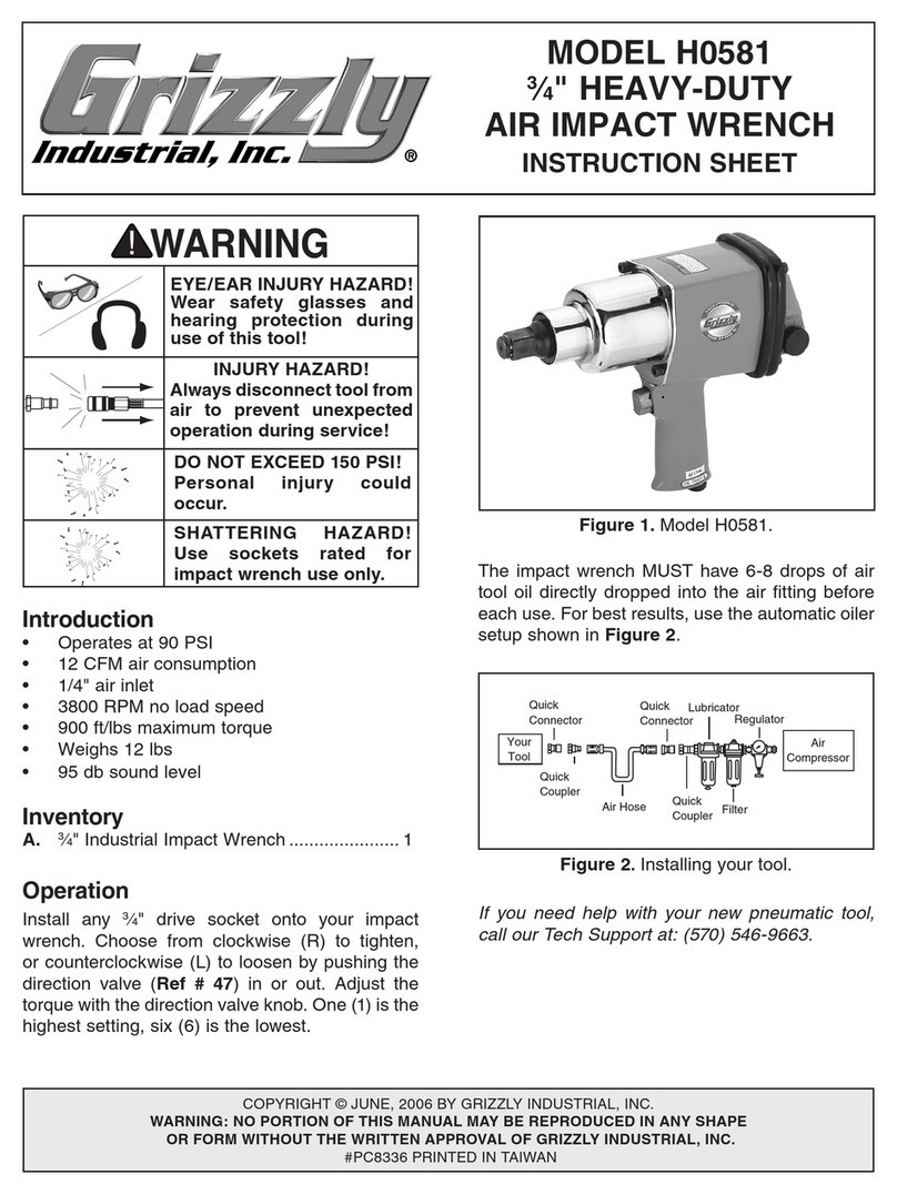 Grizzly H0581 instruction sheet