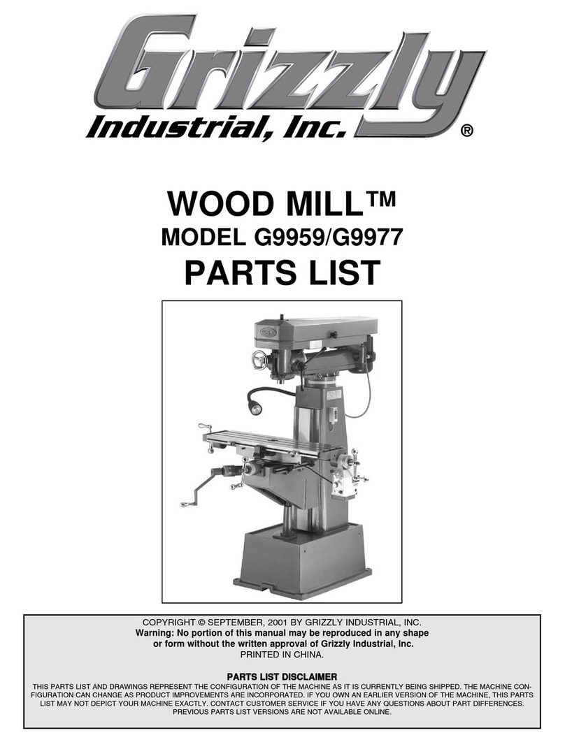Grizzly WOOD MILL G9959 parts list