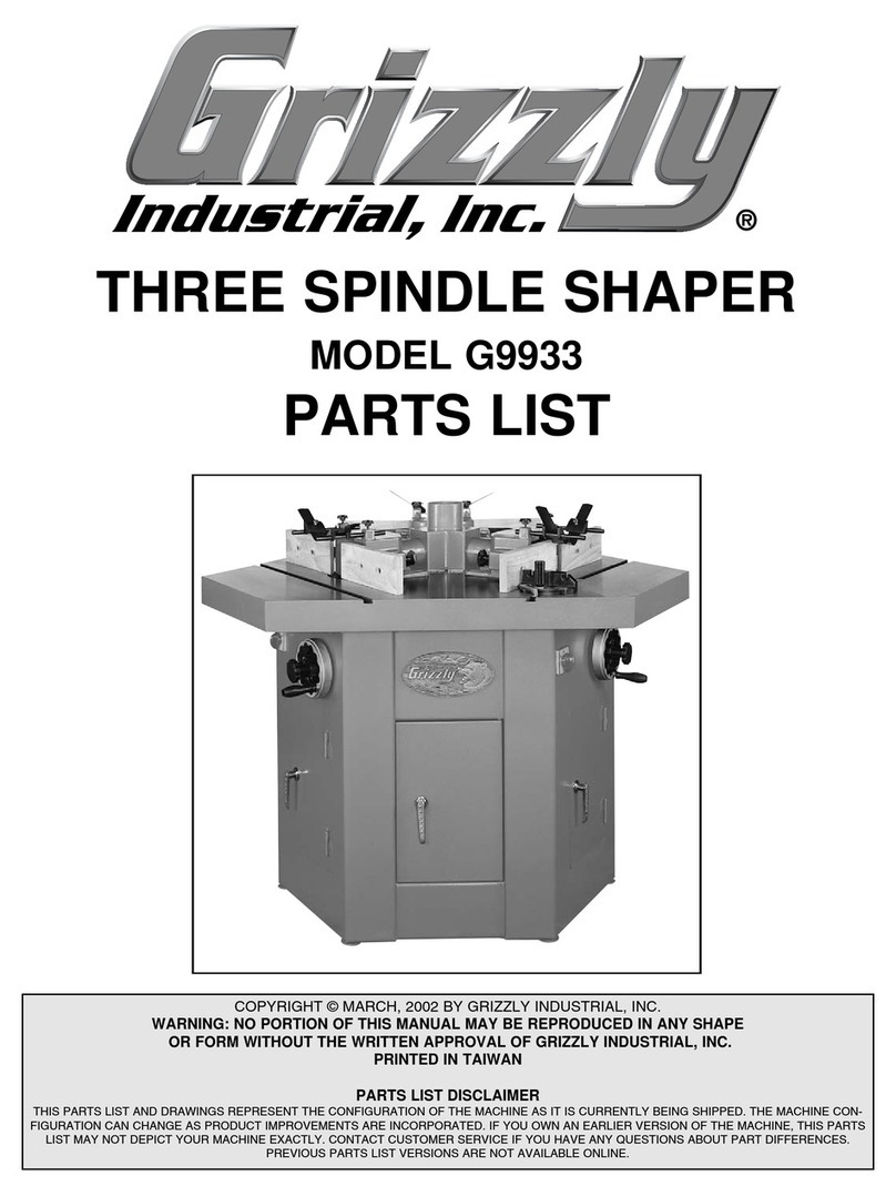 Grizzly G9933 User manual