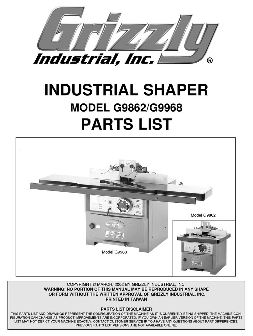 Grizzly G9862 parts list