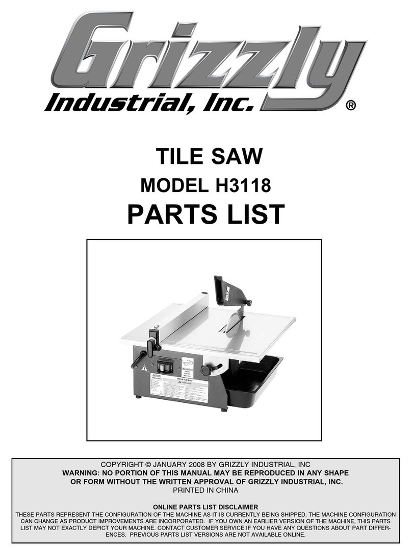Grizzly H3118 User manual