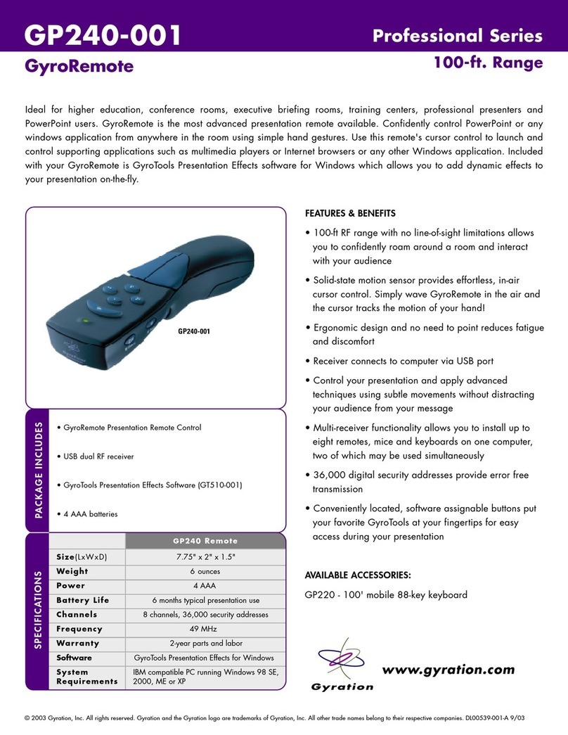 Gyration GP240-001 User manual