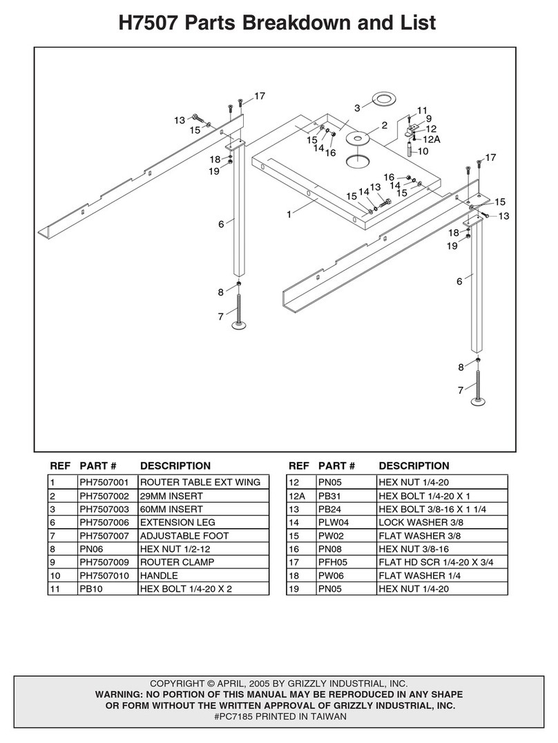 Grizzly H7507 Parts Breakdown