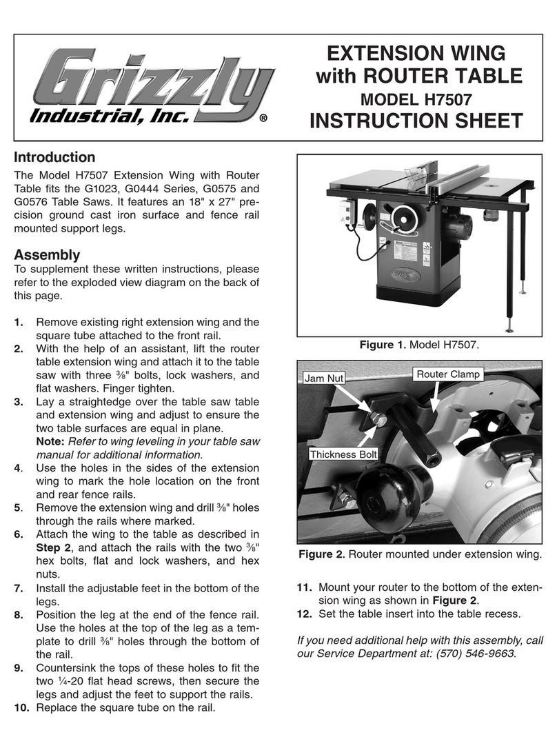 Grizzly H7507 instruction sheet