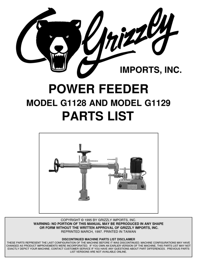 Grizzly G1128 parts list