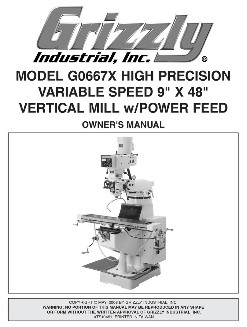 Grizzly Vertical Mill G0667X User manual