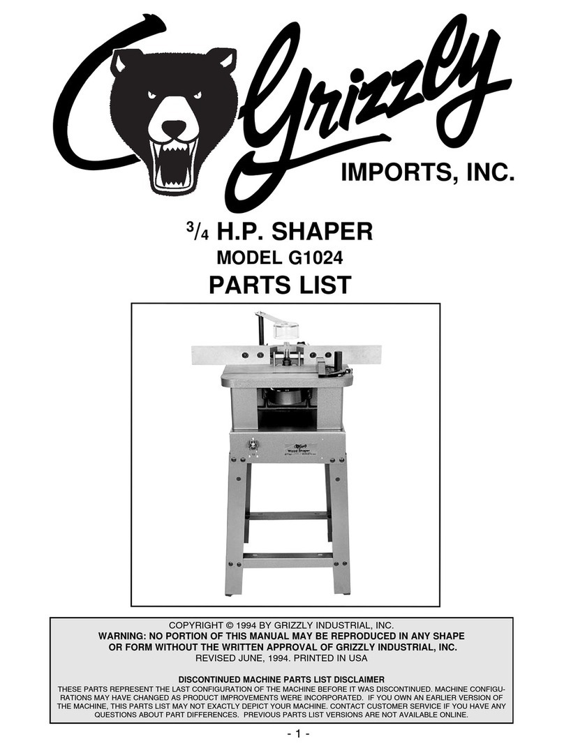 Grizzly G1024 parts list