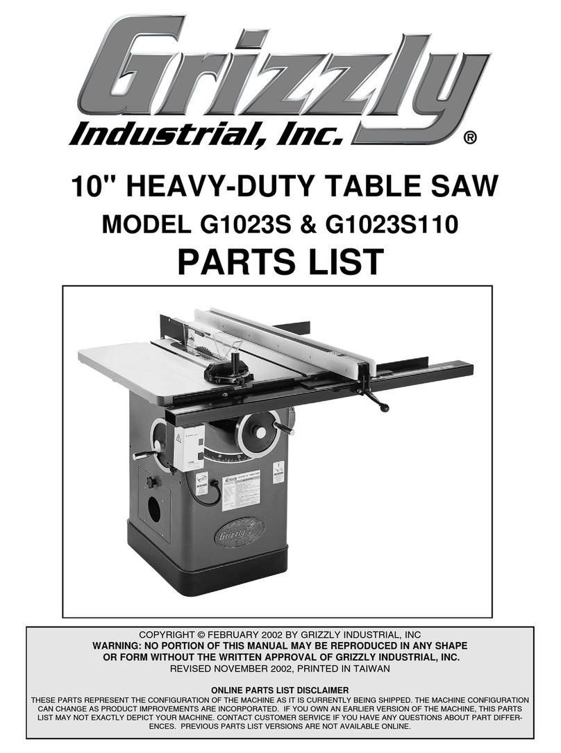 Grizzly G1023S parts list