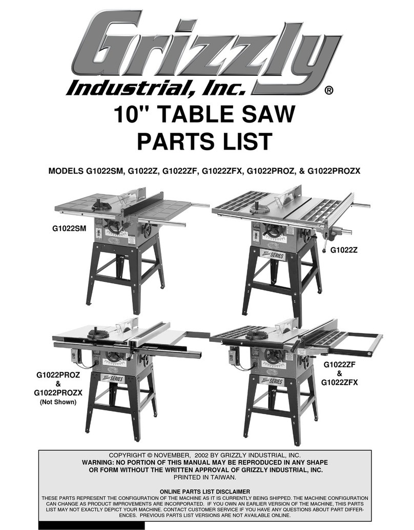 Grizzly G1022PROZ User manual