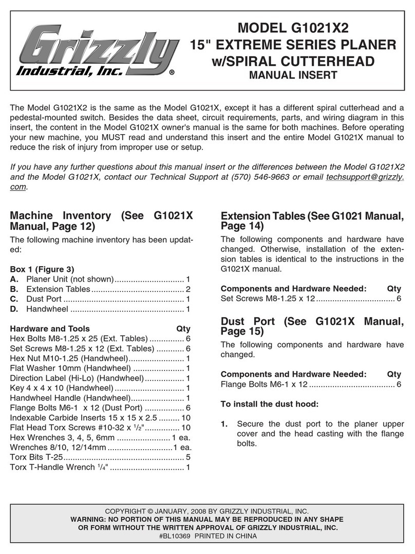 Grizzly G1021X2 User manual Grizzly G1021X2 User manual