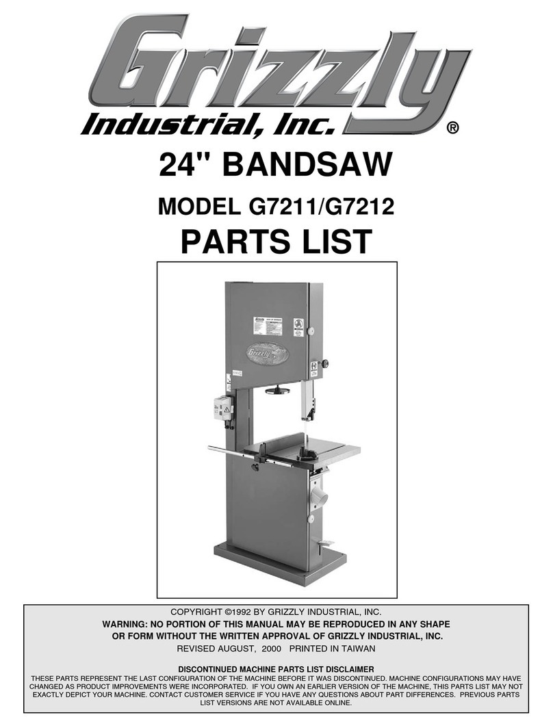 Grizzly G7211 parts list