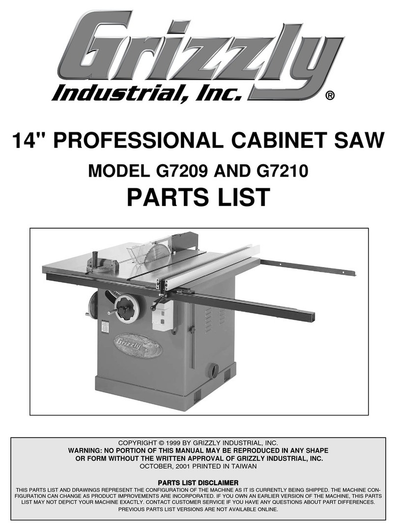 Grizzly G7209 User manual