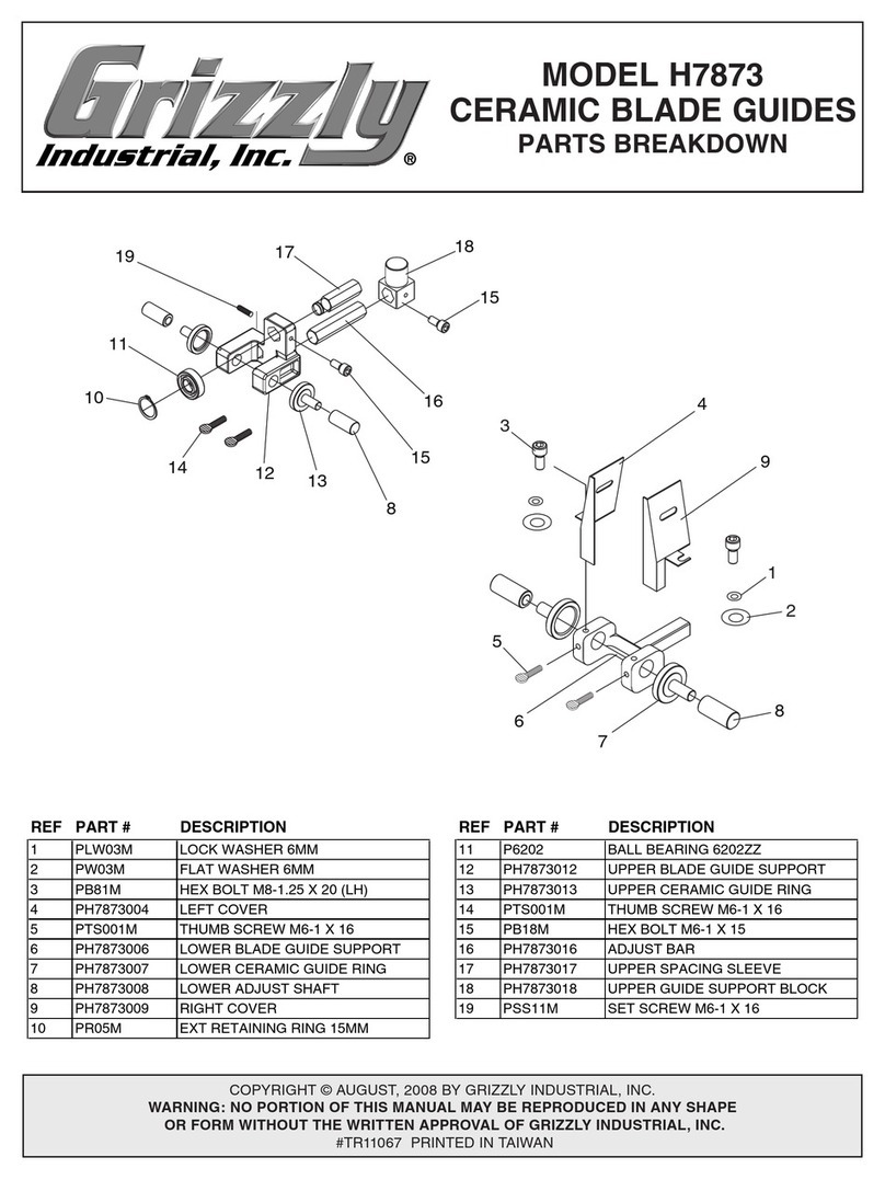 Grizzly G7873 Quick start guide
