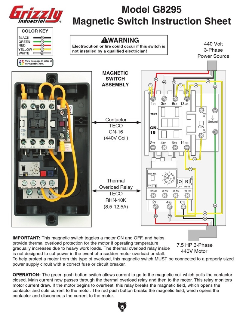 Grizzly G8295 instruction sheet