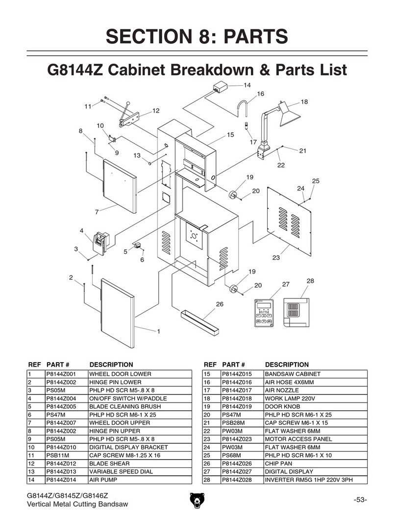 Grizzly G8144Z parts list