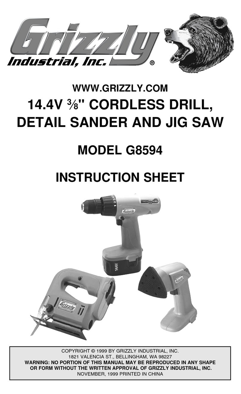 Grizzly G8594 instruction sheet