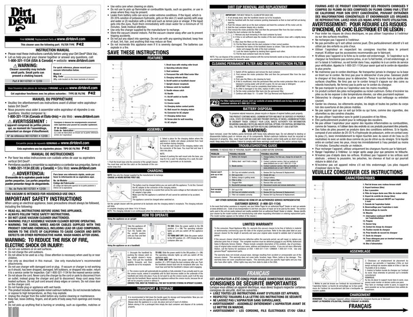Dirt Devil BD20045 instruction manual
