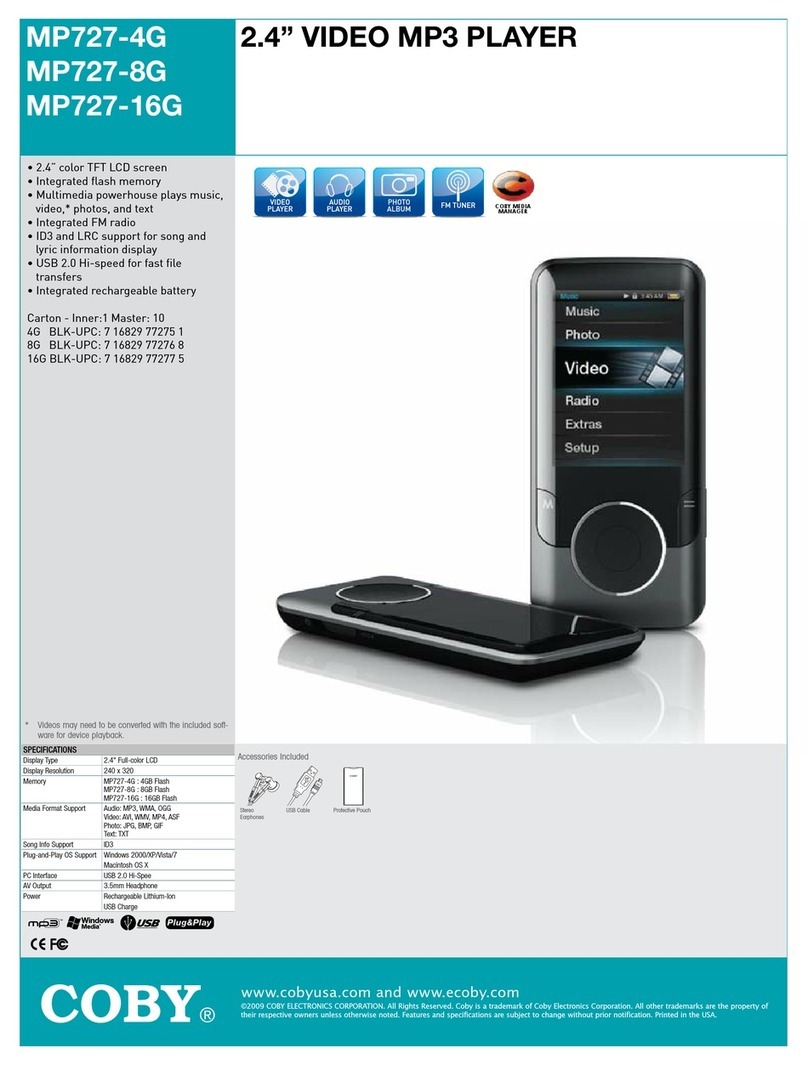 Coby MP-727 8GB User manual