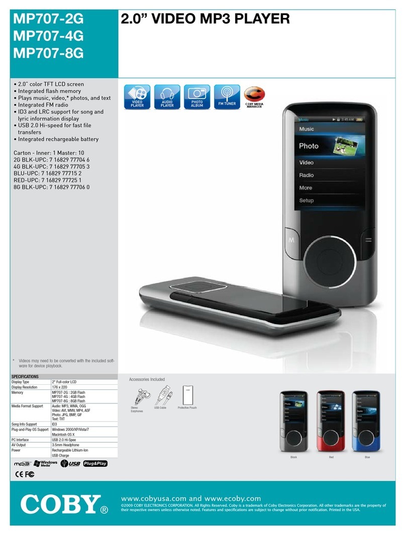 Coby MP-707 4GB User manual