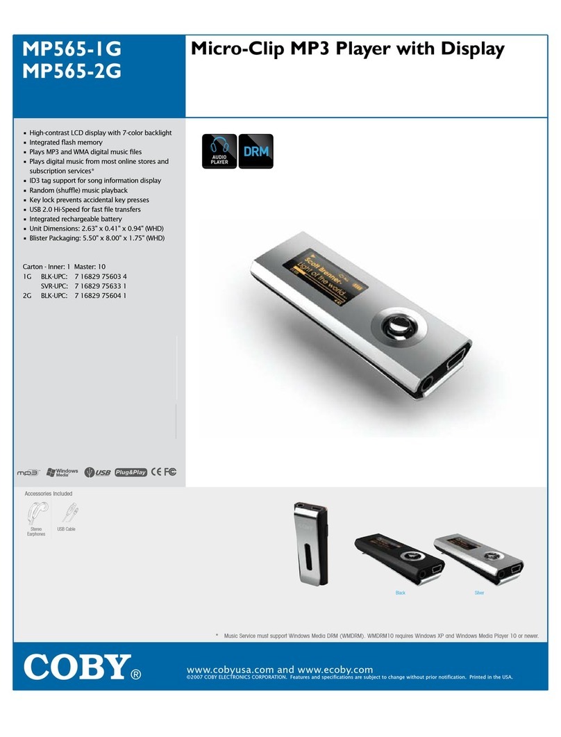Coby MP-565 1GB User manual