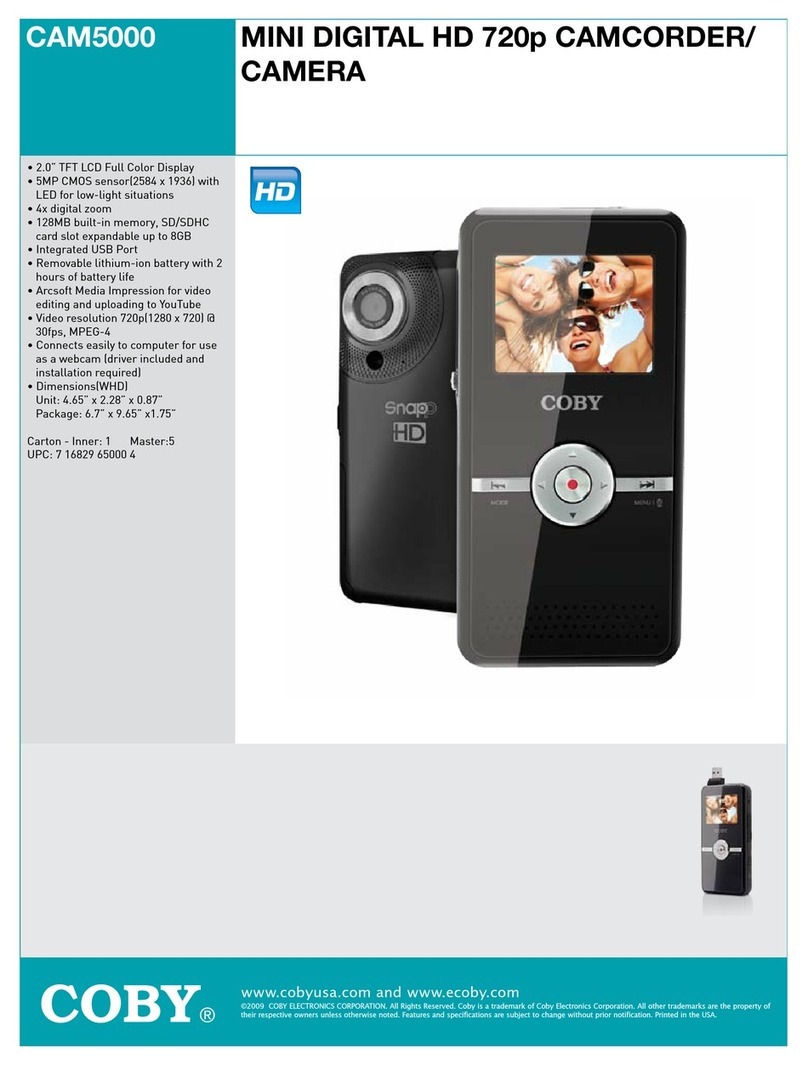 Coby CAM5000 - SNAPP Camcorder - 720p User manual