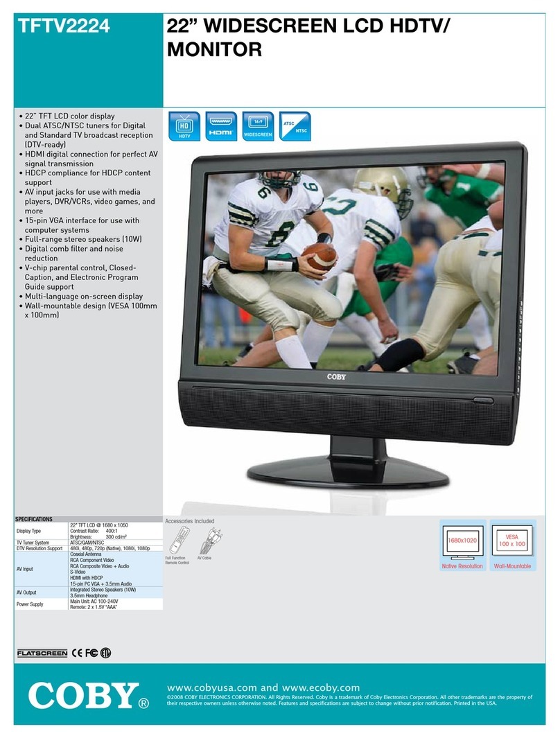 Coby TFTV2224 - 22" LCD TV User manual