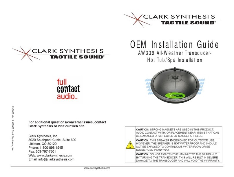Clark Synthesis TACTILE SOUND AW339 installation guide