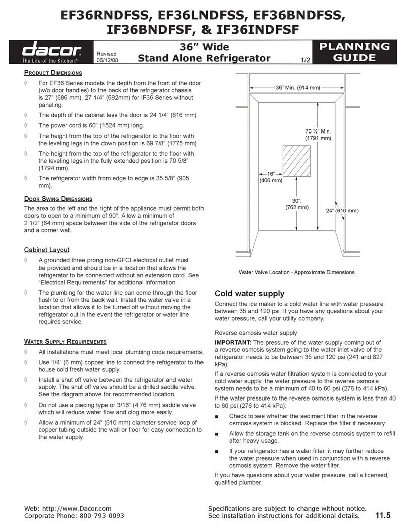 Dacor Epicure EF36LNDFSS Technical manual