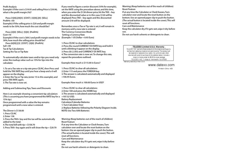 Datexx DF-551 User manual