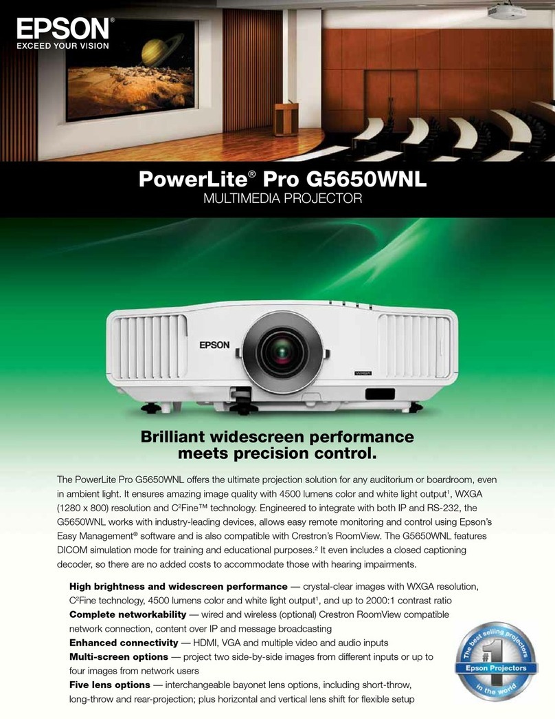 Epson PowerLite Pro G5650WNL Brochure & specs