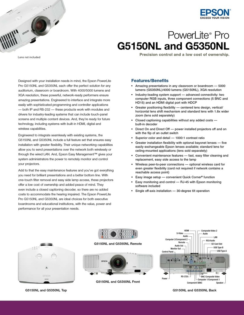 Epson PowerLite Pro G5350NL User manual