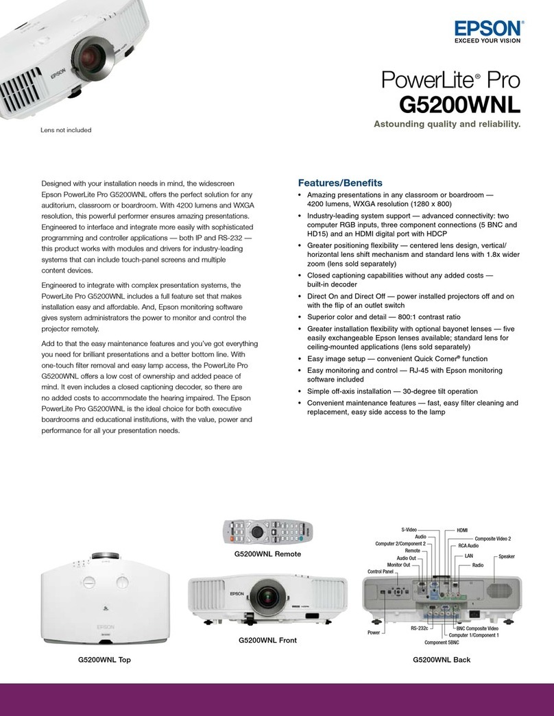 Epson PowerLite Pro G5200WNL brochure