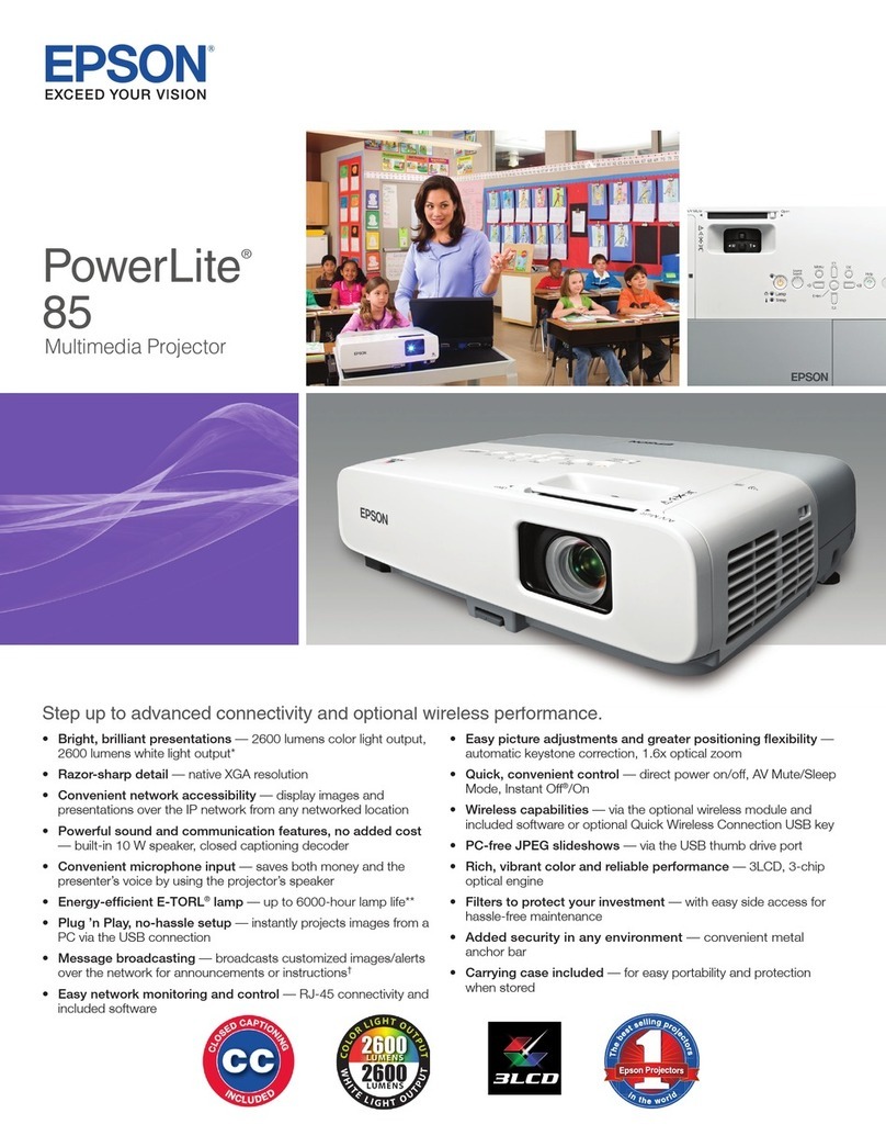 Epson PowerLite 85 User manual