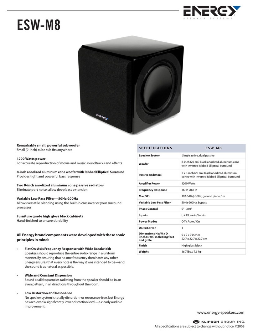 Energy Connoisseur ESW-M8 Specifications