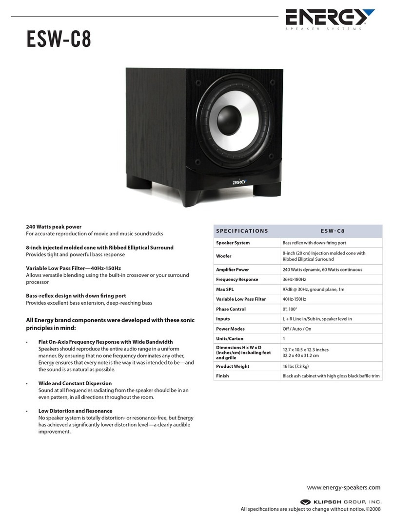 Energy Connoisseur ESW-C8 Specifications