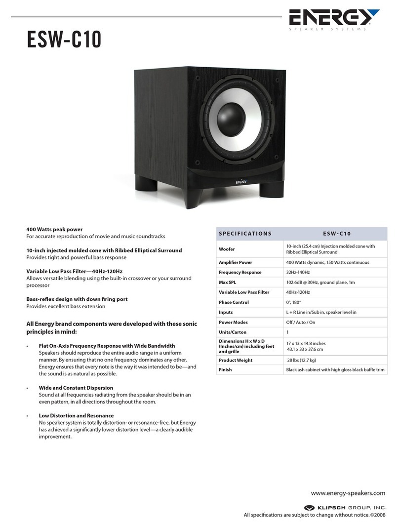 Energy Connoisseur ESW-C10 Specifications
