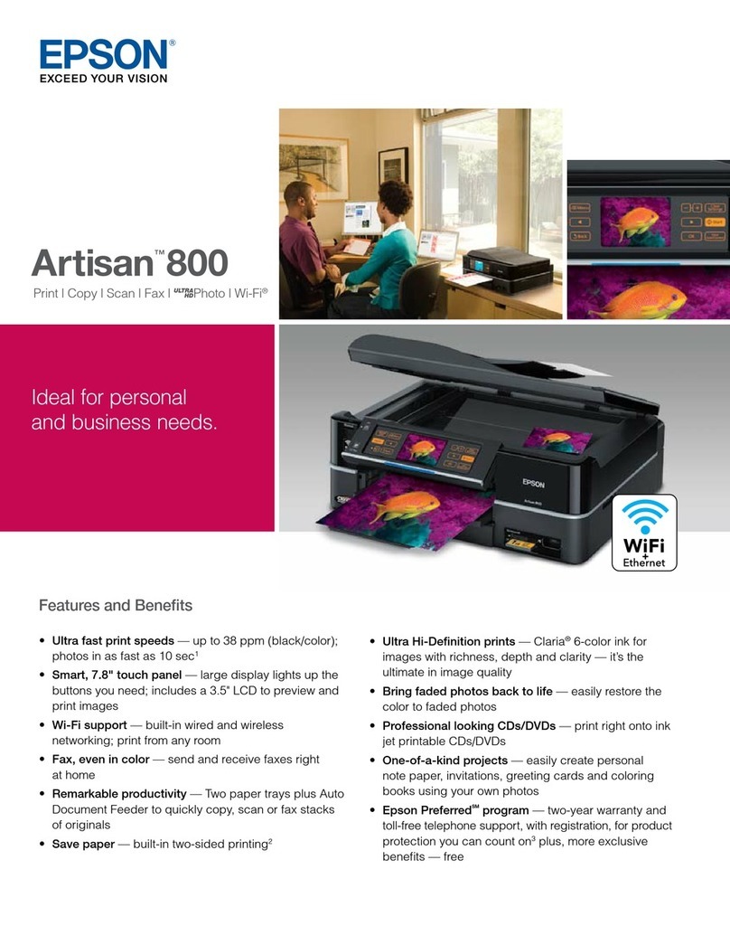 Epson Artisan 800 - All-in-One Printer User manual