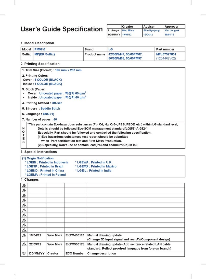 LG 50PM470T User manual