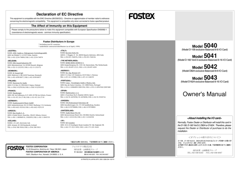 Fostex 5040 User manual Fostex 5040 User manual
