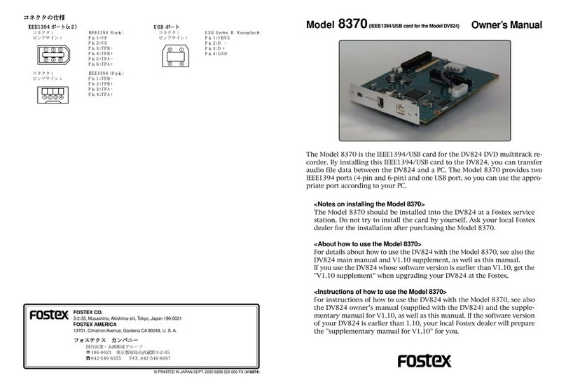 Fostex DV-824 owner's manual