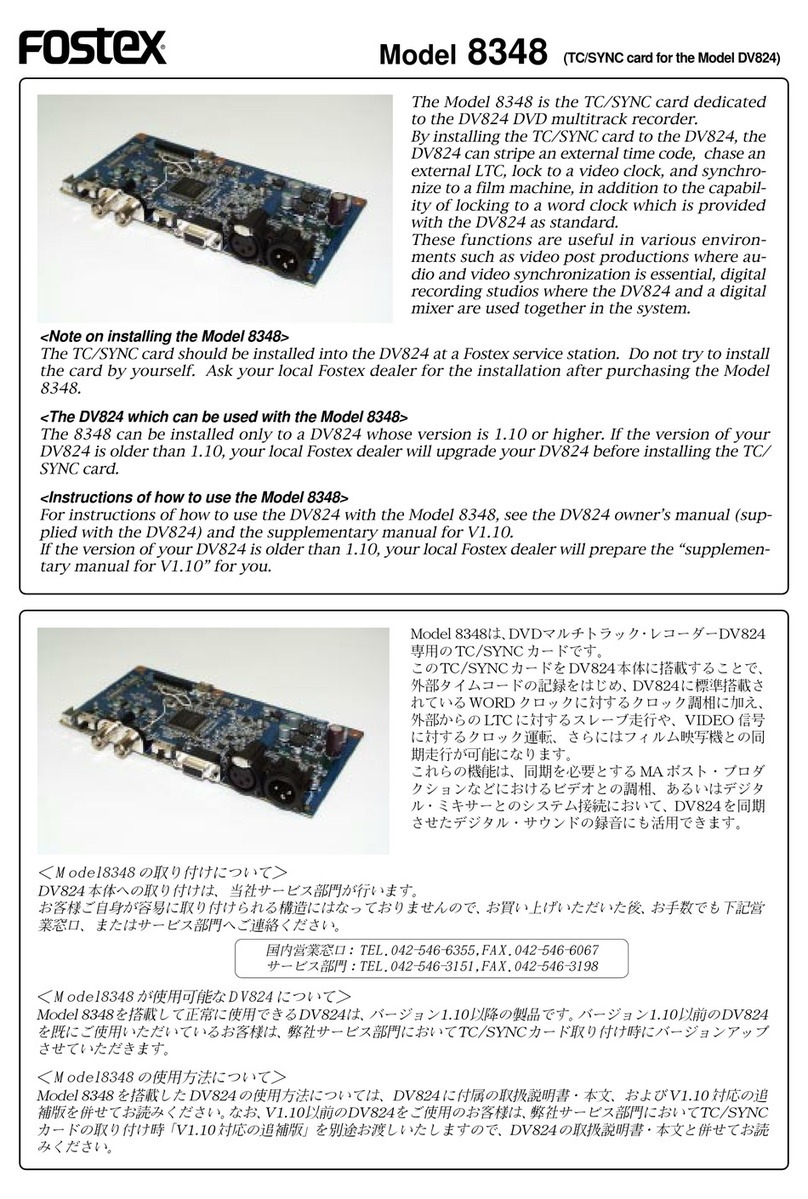 Fostex DV-824 Specifications