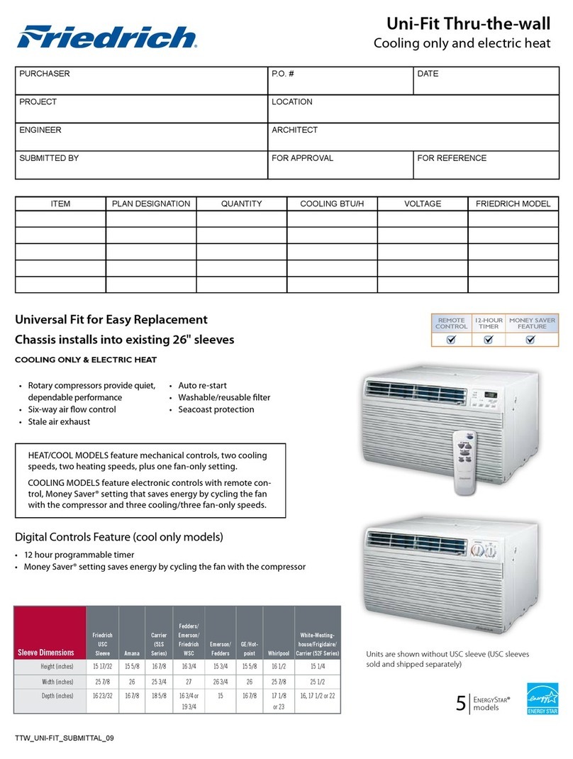 Friedrich Uni-Fit US12C30 User manual